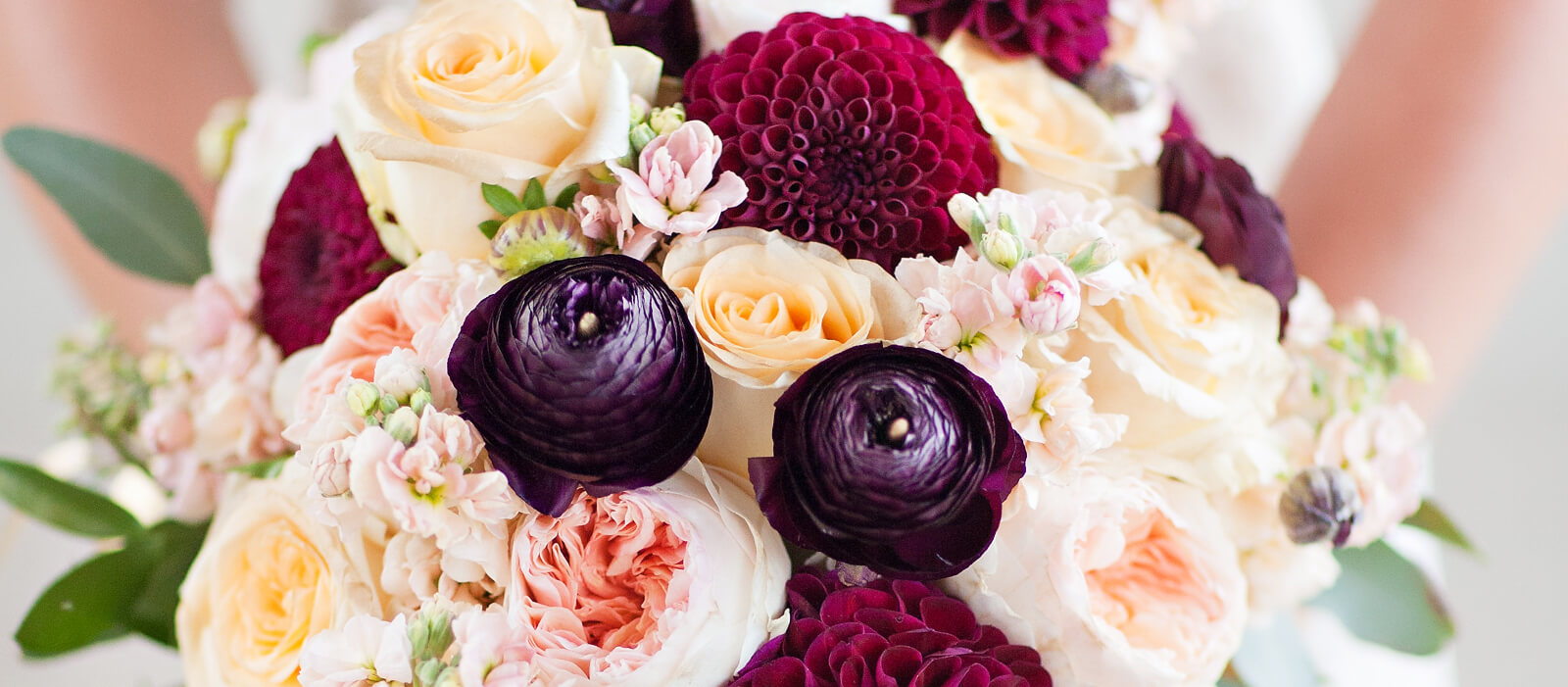 Burgundy and blush garden-style bridal bouquet
